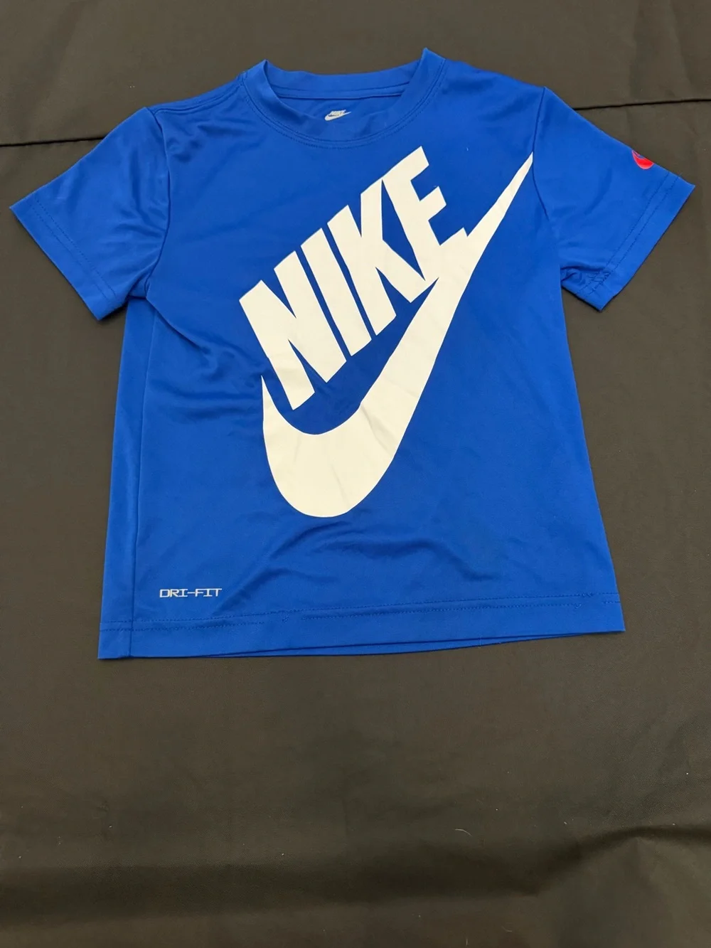 Nike Youth Short Sleeve Tee in Bright Blue with White Logo